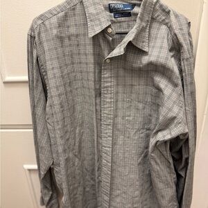 Ralph Lauren Men's Gray Plaid Button Down Shirt